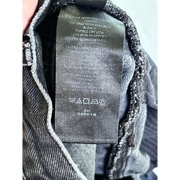 We The Free Maggie Mid Rise Ripped Distressed Shorts in Montero Black Size 26 - Picture 7 of 8